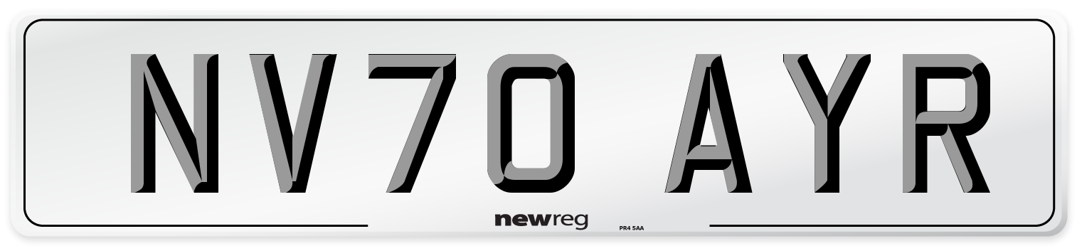 NV70 AYR Number Plate from New Reg